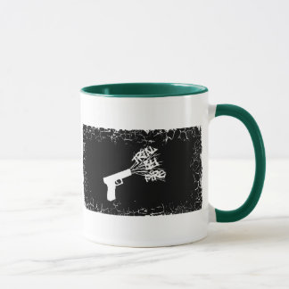 Beunruhigte Grenze 2 versah Wecker-Tasse mit Tasse