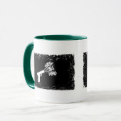 Beunruhigte Grenze 2 versah Wecker-Tasse mit Tasse (Vorderseite Links)