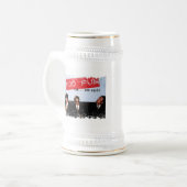 Beunruhigte Grenze Stein Bierglas (Vorderseite Links)