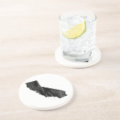 Beunruhigte Kalifornien-Staats-Kontur Sandstein Untersetzer (Seite)