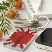 Beunruhigte Landesflaggen | Japan Schlüsselanhänger (Vorderseite rechts)