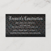 Beunruhigte MetallBaugewerbe-Karte Visitenkarte (Rückseite)