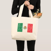 Beunruhigte mexikanische Flagge Jumbo Stoffbeutel (Vorderseite (Produkt))