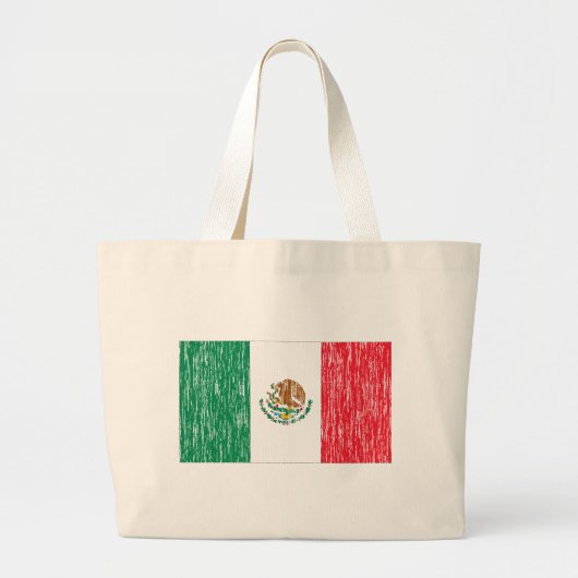 Beunruhigte mexikanische Flagge Jumbo Stoffbeutel (Vorne)