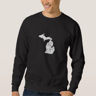 Beunruhigte Michigan-Silhouette Sweatshirt