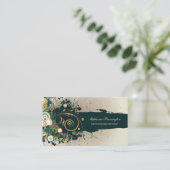 Beunruhigte Namenskarte des dunklen aquamarinen (Stehend Vorderseite)