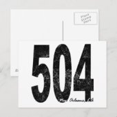 Beunruhigte New Orleans 504 Postkarte (Vorne/Hinten)