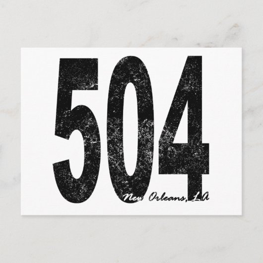 Beunruhigte New Orleans 504 Postkarte (Vorderseite)
