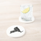 Beunruhigte New- YorkStaats-Kontur Sandstein Untersetzer (Seite)