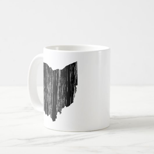 Beunruhigte Ohio-Staats-Kontur Kaffeetasse (Vorderseite Links)