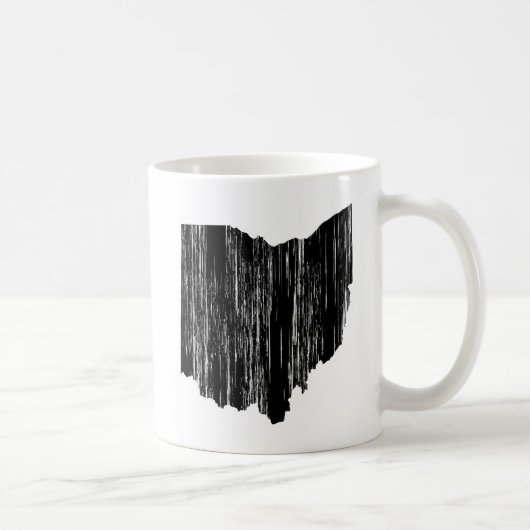 Beunruhigte Ohio-Staats-Kontur Kaffeetasse (Rechts)