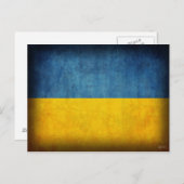 Beunruhigte Postkarten Ukraine Flagge (Vorne/Hinten)