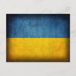 Beunruhigte Postkarten Ukraine Flagge