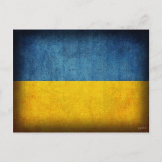 Beunruhigte Postkarten Ukraine Flagge (Vorderseite)