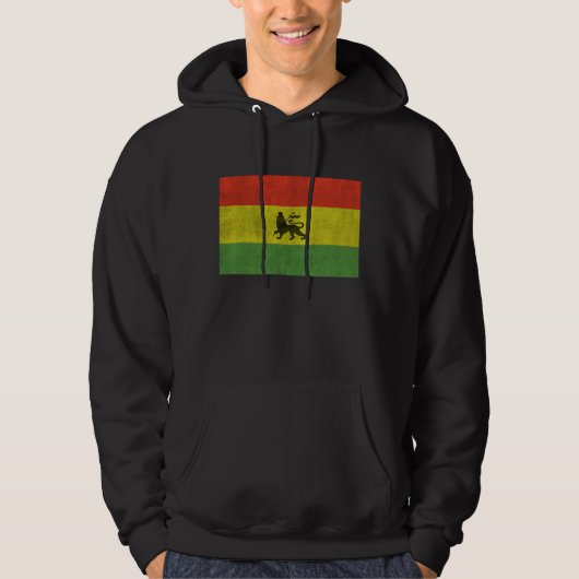 Beunruhigte Rasta Flagge Hoodie (Vorderseite)