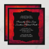 Beunruhigte rote gotische Hochzeits-Einladung Einladung (Vorne/Hinten)