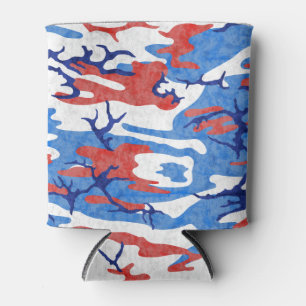 Beunruhigte rote weiße und blaue Camouflage Dosenkühler