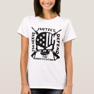 Beunruhigte Schädel bewahren, schützen und verte T-Shirt