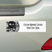 Beunruhigte Schädel-u. Knochen-Silhouette B&W Autoaufkleber (Auf Auto)