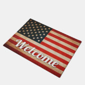 Beunruhigte Schmutz USA-amerikanische Flagge Fußmatte (Schrägansicht)