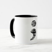 Beunruhigte Semikolon-Tasse Tasse (Vorderseite Links)