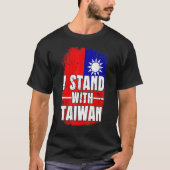 Beunruhigte taiwanesische Flagge Ich stehe mit tai T-Shirt (Vorderseite)