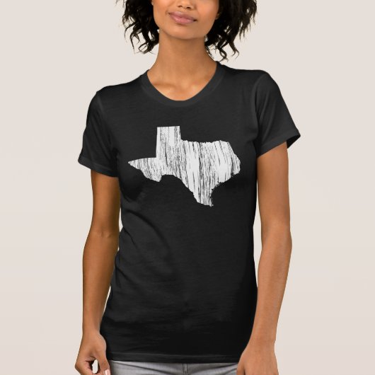Beunruhigte Texas-Staats-Kontur T-Shirt (Vorderseite)