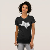 Beunruhigte Texas-Staats-Kontur T-Shirt (Vorne ganz)