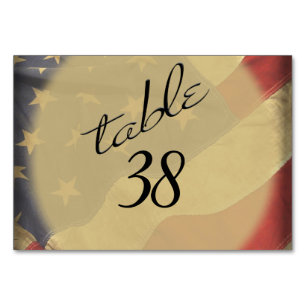 Beunruhigte Tischnummern der amerikanischen Flagge