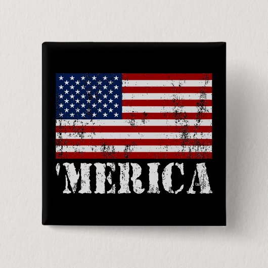 Beunruhigte US-Flagge 'MERICA Button (Vorderseite)