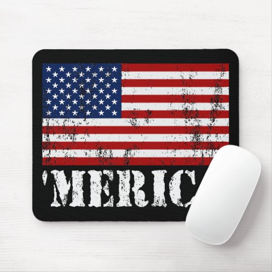 Beunruhigte US-Flagge 'MERICA Mousepad (Mit Mouse)