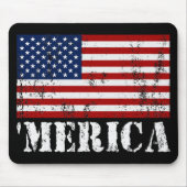Beunruhigte US-Flagge 'MERICA Mousepad (Vorne)