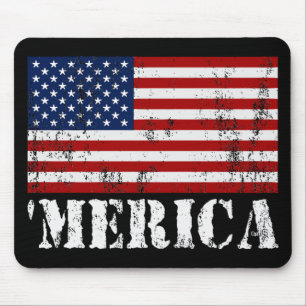 Beunruhigte US-Flagge 'MERICA Mousepad