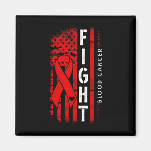 Beunruhigte US-Flagge Red Ribbon Kampf Blutkrebs Magnet