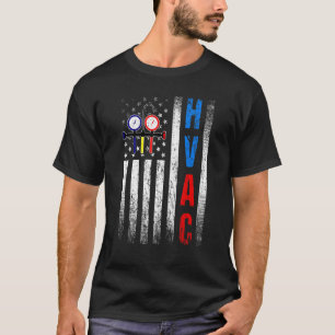 Beunruhigte USA HVAC Tech American Flag HVAC T-Shirt
