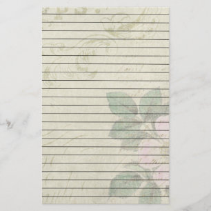 Beunruhigte Vintage rosa Blume mit Linien Briefpapier