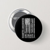Beunruhigte Vintage US-Flagge Diabetes Bewusstsein Button (Vorne & Hinten)