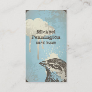 Beunruhigte Vogel-Grafikdesign-Visitenkarte Visitenkarte
