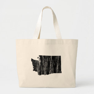 Beunruhigte Washington-Staats-Kontur Jumbo Stoffbeutel