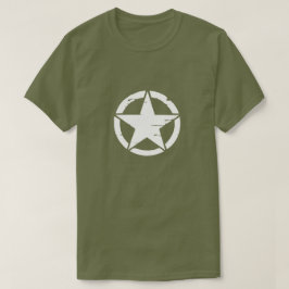 Beunruhigter Armee-weißer Stern T-Shirt