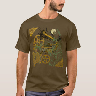 Beunruhigter Blick Steampunk Entwurf T-Shirt