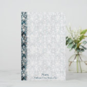 Beunruhigter Denim-Damast Briefpapier (Stehend Vorderseite)