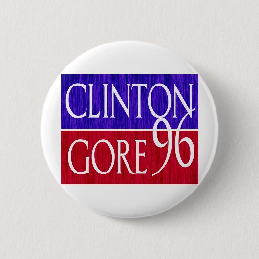 Beunruhigter Entwurf Clintons Gore 96 Button (Vorderseite)