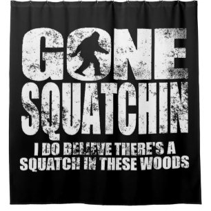 Beunruhigter gegangener Squatchin Duschvorhang