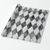 Beunruhigter Harlekin-Schwarzweiss-Diamant Geschenkpapier (Ungerollt)