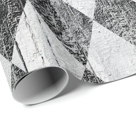 Beunruhigter Harlekin-Schwarzweiss-Diamant Geschenkpapier (Rolleneckpunkt)