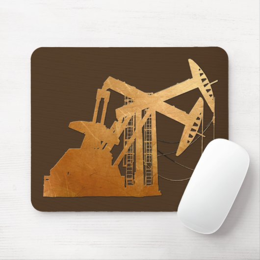 Beunruhigter kupferner Öl-Pumpanlage-Entwurf Mousepad (Mit Mouse)