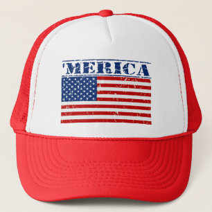 'Beunruhigter MERICA US Flaggen-Hut -/verblaßte Truckerkappe