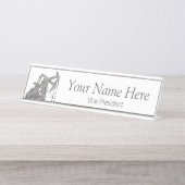 Beunruhigter personalisierter Entwurf des Metall| Schreibtischnamensplakette (Vorderseite )