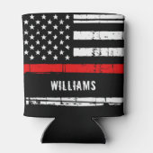 Beunruhigter Personalisierter Feuerwehrmann der dü Dosenkühler (Rückseite)